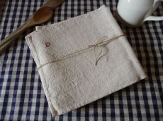 画像9: フランス製 アンティークリネン 手織りのシャンブル トーション ２枚セット B (9)