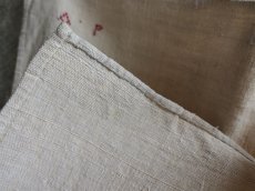 画像5: フランス アンティークリネン 手織りのシャンブル トーション AP (5)