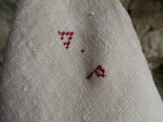 画像1: フランス アンティークリネン 手織りのシャンブル トーション AP (1)