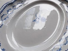 画像10: フランス アンティーク 青絵のラヴィエ オーバル皿 B (10)