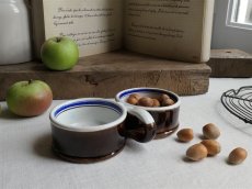 画像2: フランス アンティーク 茶釉のオイル＆ヴィネガーホルダー (2)
