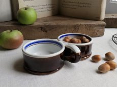 画像1: フランス アンティーク 茶釉のオイル＆ヴィネガーホルダー (1)