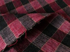 画像5: フランス アンティーク リネンとウールの手織り生地 チェック　(在庫３→1) (5)