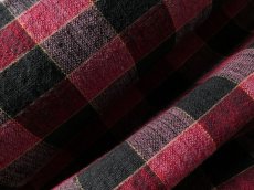 画像4: フランス アンティーク リネンとウールの手織り生地 チェック　(在庫３→1) (4)