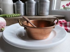 画像1: フランス アンティーク 銅製 小さな両手鍋 ココット A (1)