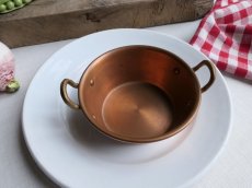 画像12: フランス アンティーク 銅製 小さな両手鍋 ココット B (12)