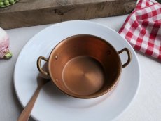 画像1: フランス アンティーク 銅製 小さな両手鍋 ココット B (1)