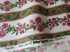 画像5: フランス ヴィンテージ ファブリック MARIGNAN お花のボーダー　(在庫2→1) (5)