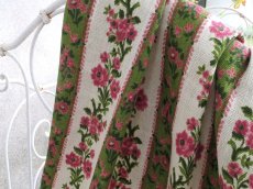 画像1: フランス ヴィンテージ ファブリック MARIGNAN お花のボーダー　(在庫2→1) (1)