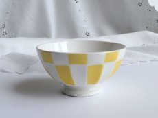 画像13: ディゴワン & サルグミンヌ カフェオレボウル ダミエ柄 マスタード (13)