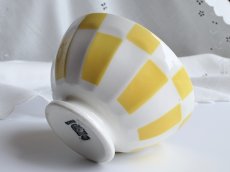 画像5: ディゴワン & サルグミンヌ カフェオレボウル ダミエ柄 マスタード (5)