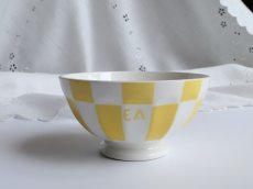 画像3: ディゴワン & サルグミンヌ カフェオレボウル ダミエ柄 マスタード (3)