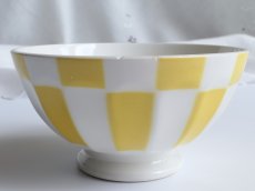 画像10: ディゴワン & サルグミンヌ カフェオレボウル ダミエ柄 マスタード (10)