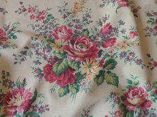 画像2: フランス　ヴィンテージ　ファブリック 大輪の薔薇のブーケ (2)