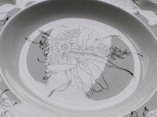 画像13: リュネヴィル  深皿  モノトーンの花絵 B (13)