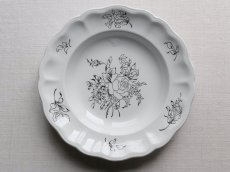 画像5: リュネヴィル  深皿  モノトーンの花絵 C (5)