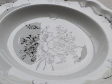 画像12: リュネヴィル  深皿  モノトーンの花絵 C (12)