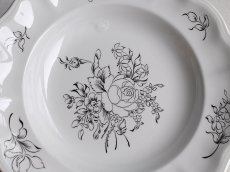 画像6: リュネヴィル  深皿  モノトーンの花絵 C (6)