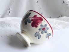画像1: カフェオレボウル '' FLORENCE '' ボルドーのお花 (1)