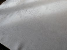 画像6: フランス アンティーク ダマスク織り セルヴィエット モノグラム AB　(在庫5→2) (6)