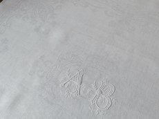 画像7: フランス アンティーク ダマスク織り セルヴィエット モノグラム AB　(在庫5→2) (7)