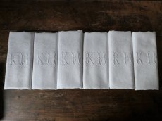 画像11: フランス アンティーク ダマスク織り セルヴィエット モノグラム KH　(在庫6→0) (11)