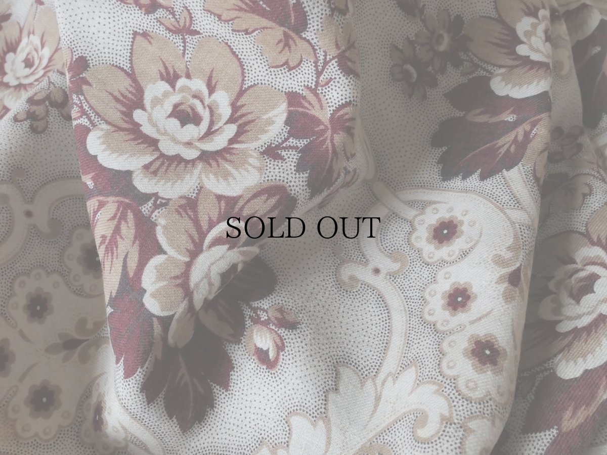 画像2: フランス アンティーク ファブリック 点描花模様　(在庫2→0)  (2)