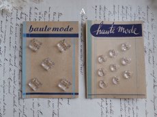 画像4: フランス製  ガラスボタンシート ダイヤ ＆ ラウンド 2枚セット (4)