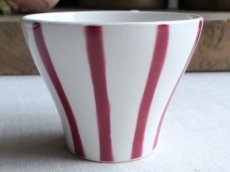 画像10: ディゴワン カップ 赤いしましま 2客セット A (10)