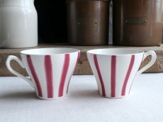 画像3: ディゴワン カップ 赤いしましま 2客セット A (3)