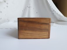 画像8: フランスアンティーク オリーブの木箱 モシュリンヌ すみれとミモザ (8)