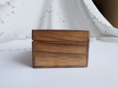 画像10: フランスアンティーク オリーブの木箱 モシュリンヌ すみれとミモザ (10)