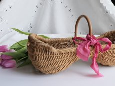 画像1: フランス アンティーク ピーナッツ型のパニエ  (1)
