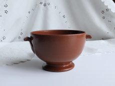 画像2: フランス アンティーク カフェオレボウル ブイヨンボウル  テラコッタ (2)