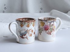 画像1: ジアン デミタス カップ  つばめと青鷺 2客セット A (1)