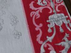 画像15: フランス アンティーク ファブリック つばめと林檎 B (15)