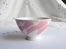 画像1: カフェオレボウル 風に揺れるお花 ピンク (1)