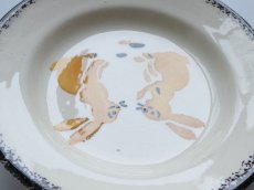 画像5: フランス アンティーク ディネット プレート うさぎ A (5)