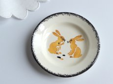 画像6: フランス アンティーク ディネット プレート うさぎ A (6)