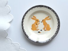 画像2: フランス アンティーク ディネット プレート うさぎ D (2)