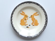 画像3: フランス アンティーク ディネット プレート うさぎ D (3)