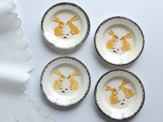 画像9: フランス アンティーク ディネット プレート うさぎ C (9)