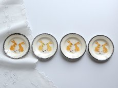 画像8: フランス アンティーク ディネット プレート うさぎ C (8)