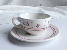 画像1: リュネヴィル カップ＆ソーサー 小花のステンシル B (1)