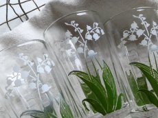 画像1: フランス アンティーク すずらんのグラス スカラップ　(在庫7→4) (1)