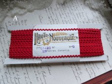 画像6: フランス アンティーク HAUTE NOUVEAUTE ブレード トリム コード レッド　 (6)