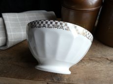 画像1: フランス ヴィンテージ  金彩のカフェオレボウル  (1)