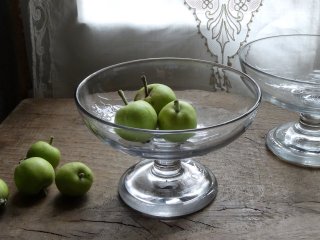 フランスアンティーク バンブー クリスタルガラスのトレイ クリア硝子 カフェ SUTCLIFFEのガラス保存容器（高さ17.5cm） イギリスアンティーク