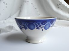 画像1: バドンヴィレー カフェオレボウル りんご ブルー (1)