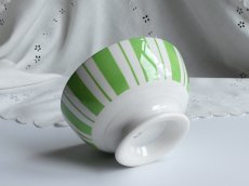 画像1: バドンヴィレー カフェオレボウル しましま ライム (1)